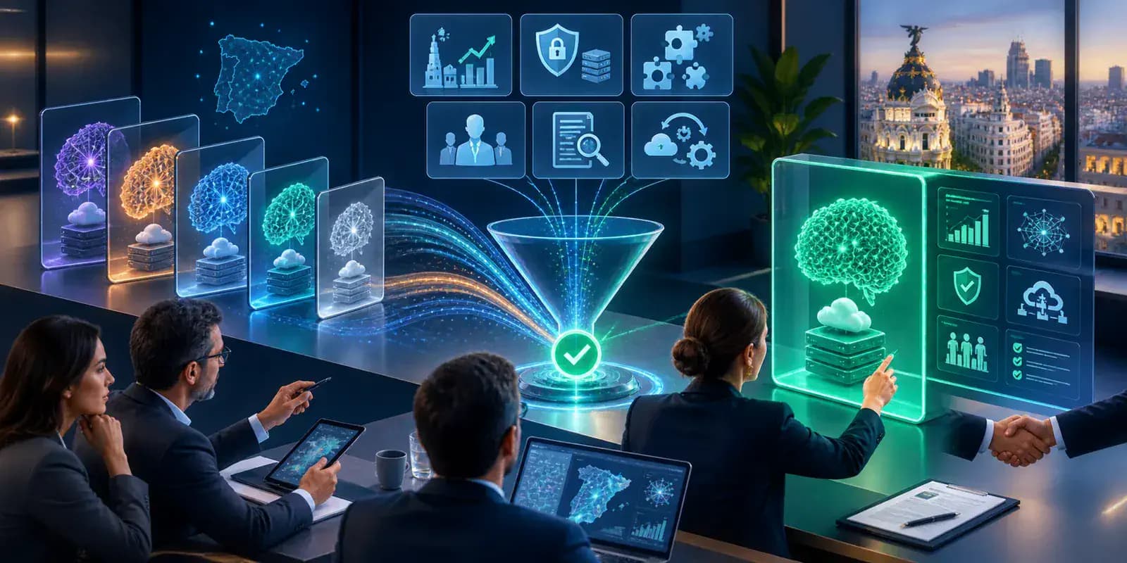 Evaluación de proveedores de inteligencia artificial según integración, seguridad, experiencia y mantenimiento.